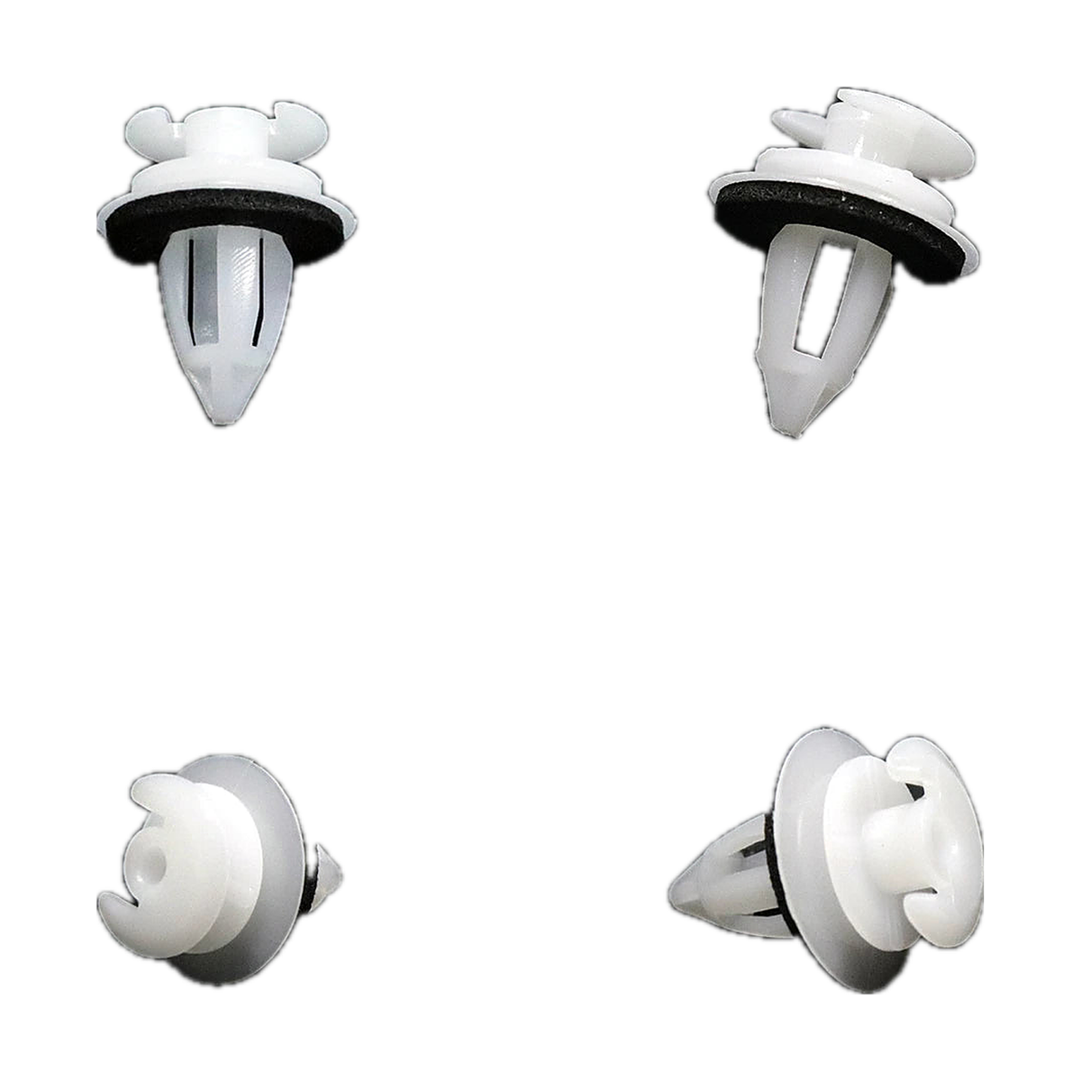 Door panel trim clip shown from four angles, for BMW E30 / E36 / E46 (1982-2006)