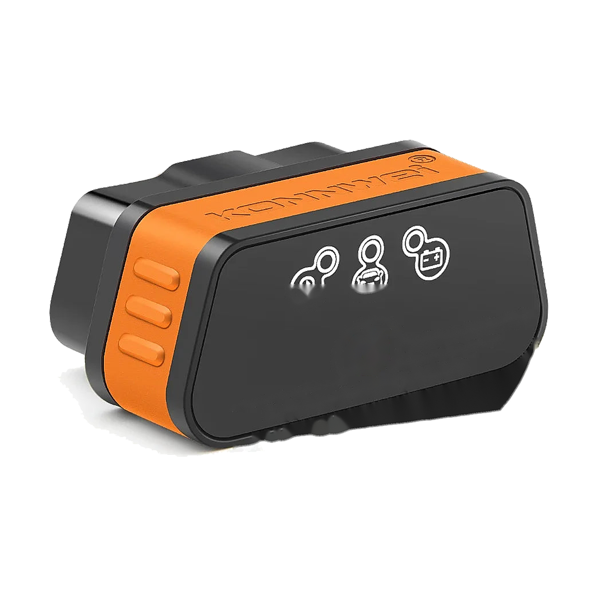 Orange Konnwei KW901 Bluetooth 5.0 OBD2 scanner, front view, for BMW