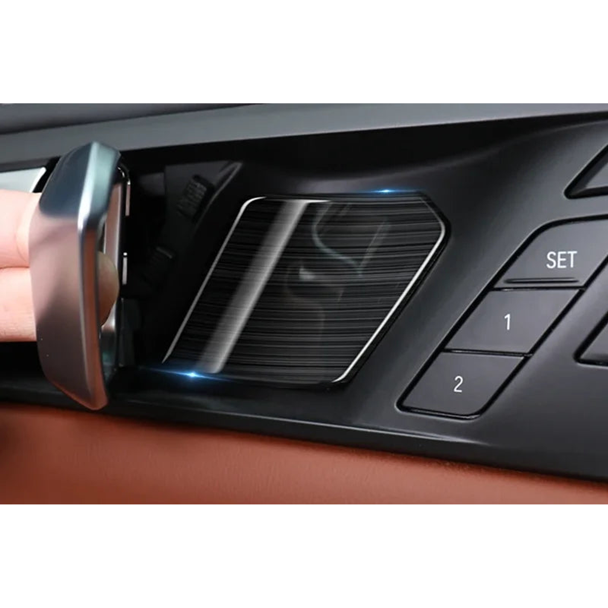 Stainless inner door bowl cover installed on center console, for BMW X5 G05, X6 G06, X7 G07