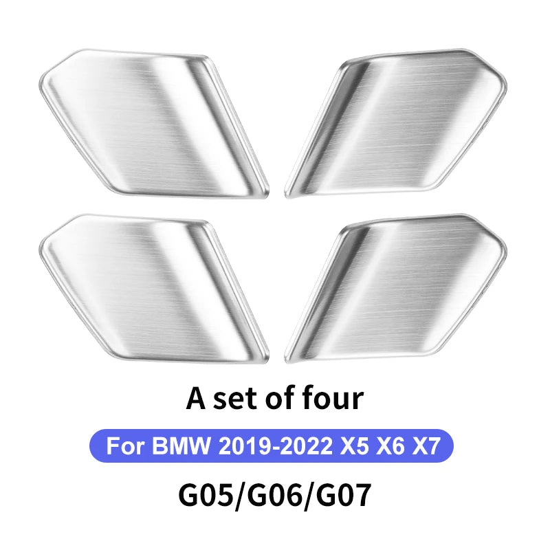4PCS Car Inner Door Bowl Stickers Stainless Steel Door Handle Frame For BMW X5 G05 X6 G06 X7 G07 2019 2020 2021 2022 Accessories