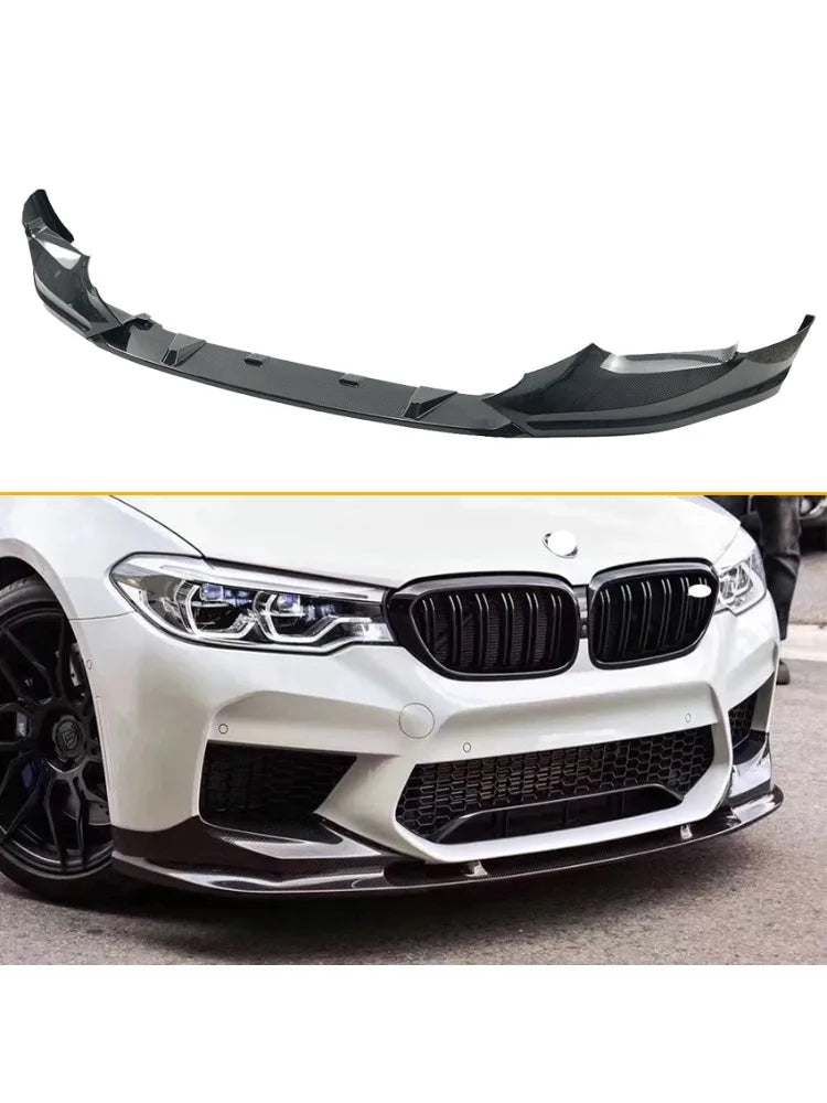 Front Lip Spoiler, Carbon Look, for BMW 5 Series G30 / G31 Pre-LCI (2017-2020)