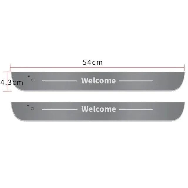 2/4pcs Car Customized Door Illuminated Sill Light Logo Projector Lamp USB Power Moving LED Welcome Pedal Scuff Plate Pedal Light