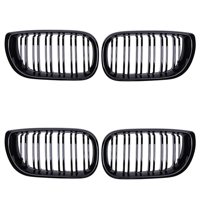 Car Front Kidney Grill Gloss Black Double Slat Hood Grille Racing Grills for BMW 3 Series E46 4 Door 2002-2005 Car Replacement