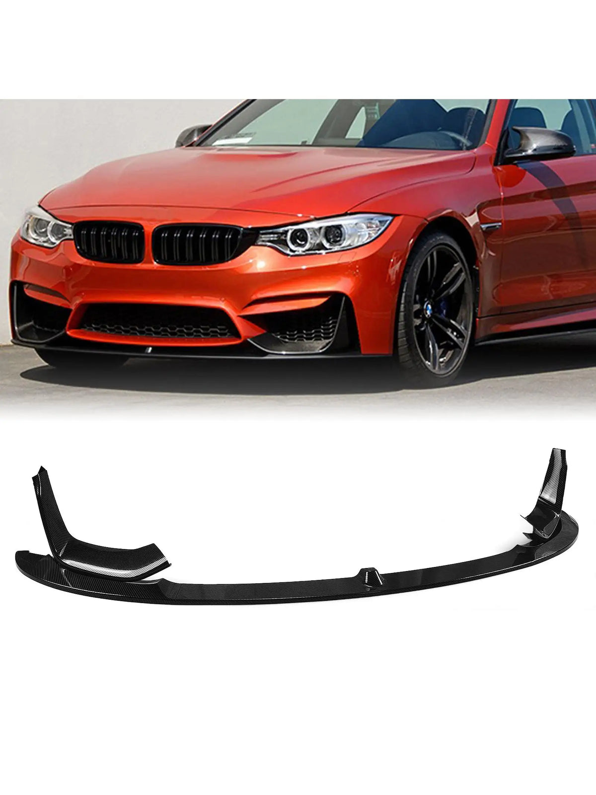 Front Lip Spoiler, Gloss Black, for BMW M3 F80 and M4 F82 / F83 (2014-2020)