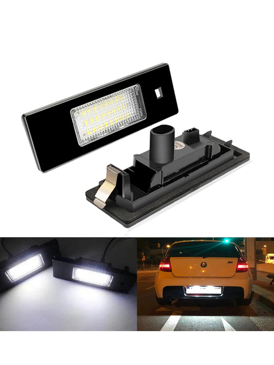 2pcs For BMW LED License Number Plate Lamp 1 Series E81 E87 E63 E64 M6 E85 E86 Z4 F12 F13 F20 K48 Xenon White