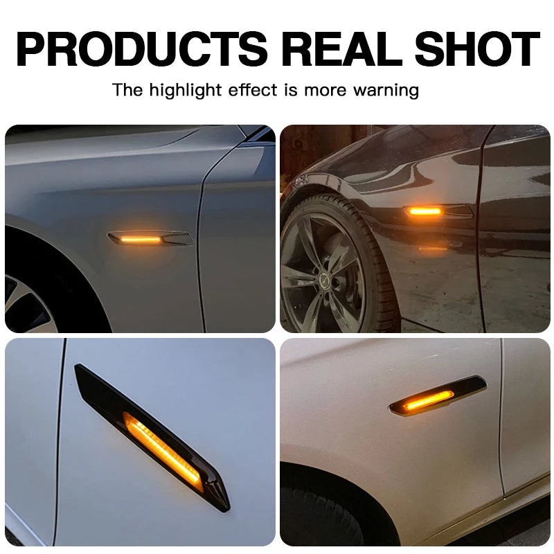 2Pcs For BMW E82 E88 128i 135i 120i E90 E91 E92 E93 E60 Full LED Amber No Dynamic Tail Turn Signal Lamp Front Side Marker Light