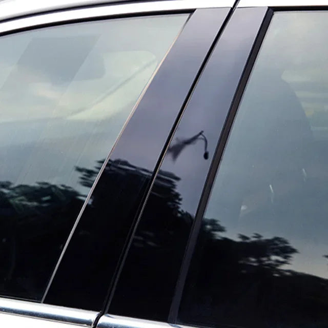 Car Door Window Pillars B-pillar Post Trim Stickers For BMW F30 E46 E90 G20 318i 325i 320i 328i Glossy Carbon Fiber Wrap Films