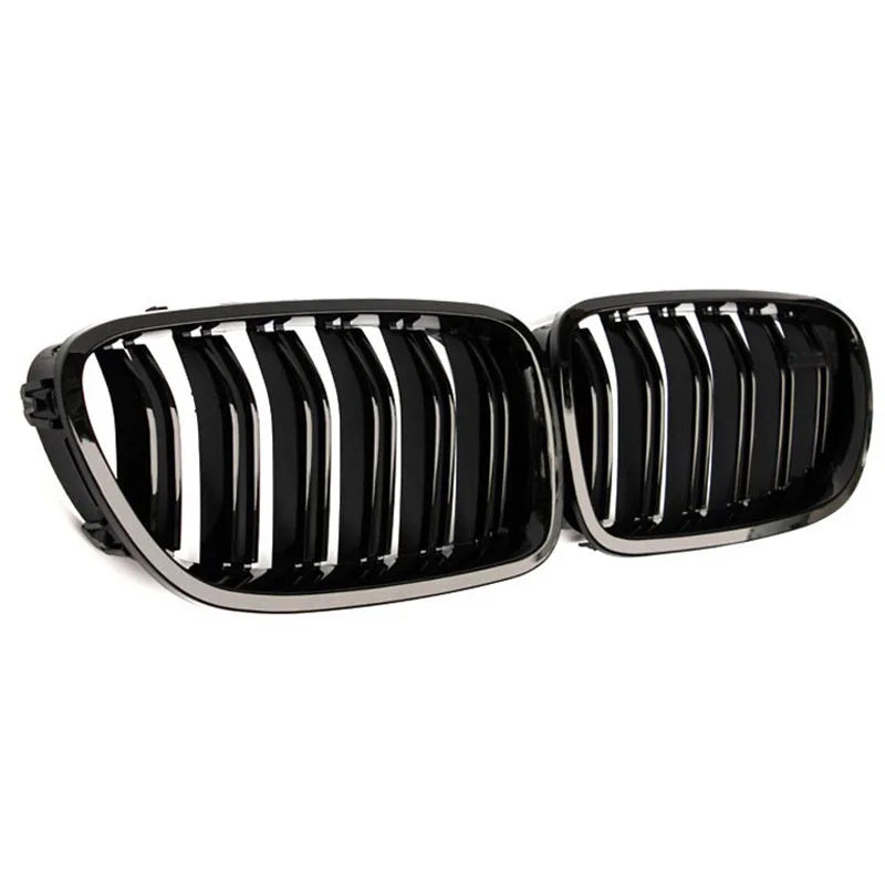 Pulleco For BMW 5 Series F10 F11 F18 520 523 525 520d 530d 540i Grille Car Front Grille Kidney Racing Grill Gloss Black 10-17