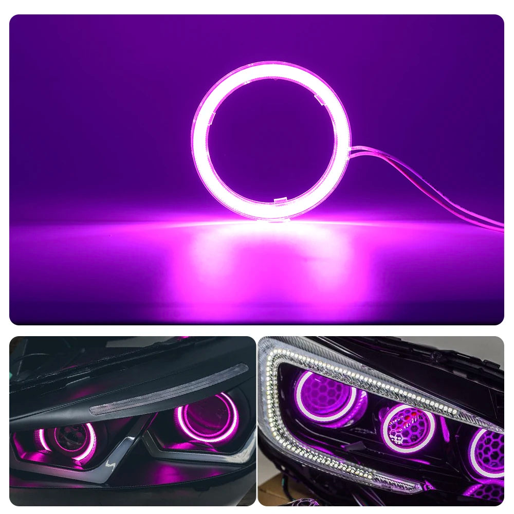 2PC 12-24V COB Led Halo Ring Angel Eyes for Car Motorcycle Circular Led Light Ring 70mm 80mm 90mm Daytime Running Headlight Buld