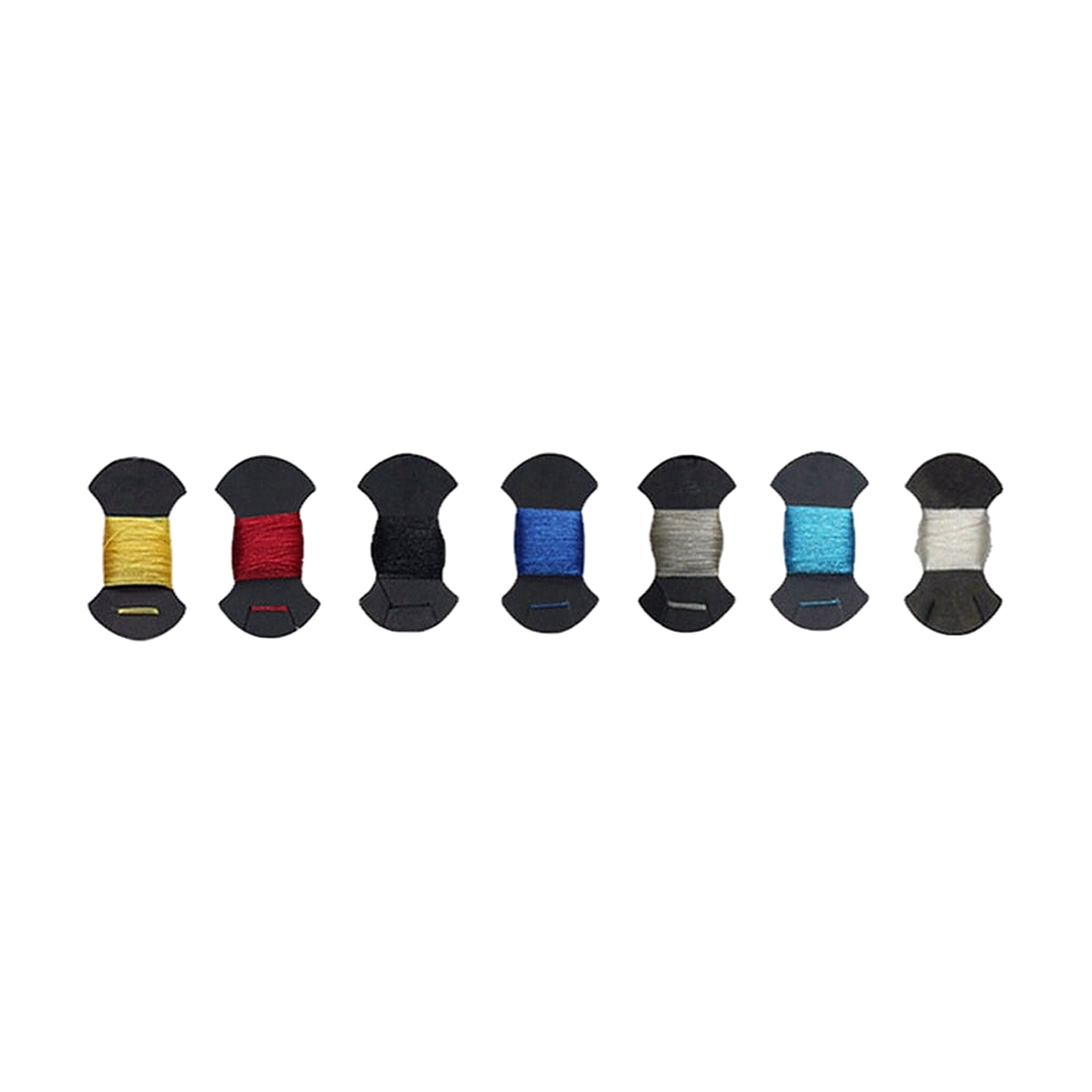 Sewing thread cards in seven stitching colours for the steering wheel cover, for BMW E87 / E90 / E92 / E84