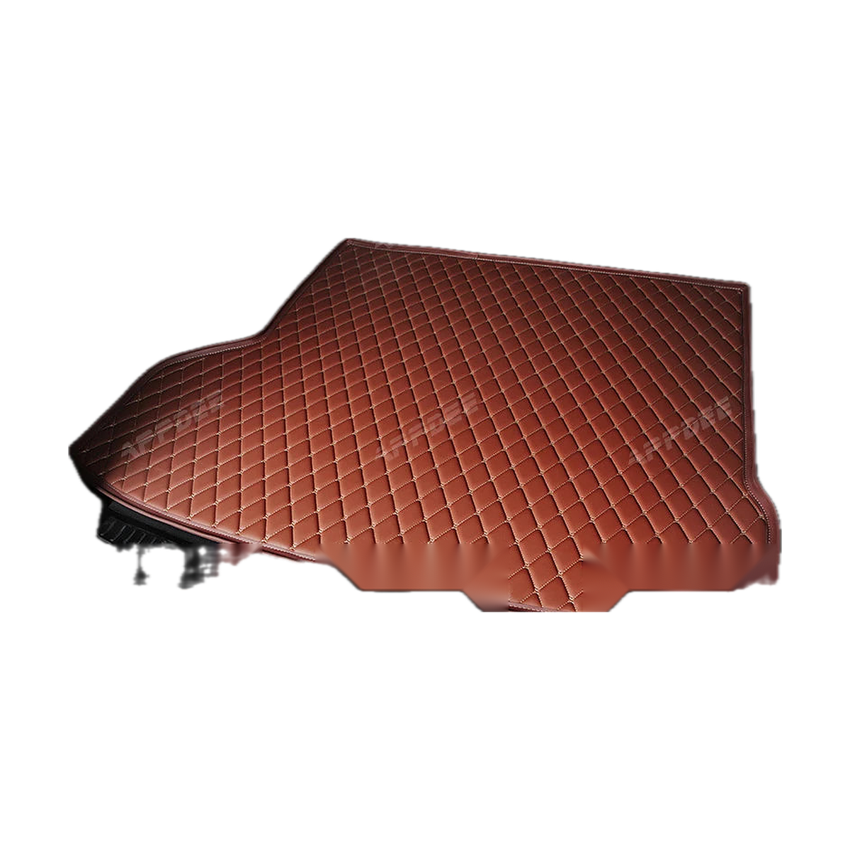 Brown trunk mat, angled view, for BMW iX (2021-2023)