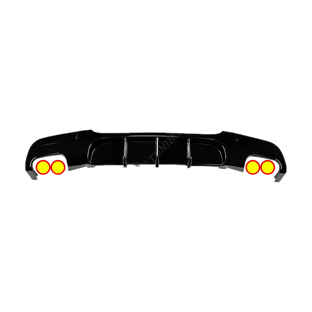 Gloss Black Rear Diffuser for BMW 3 Series E90, E91 M Sport, Both Sides, Twin Outlet, Type A