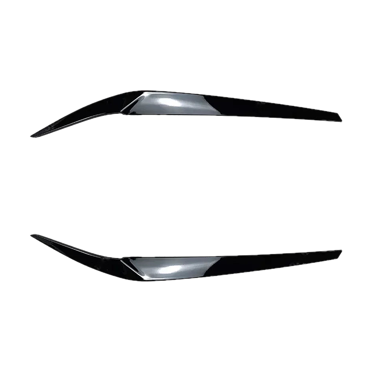 Gloss black headlight eyelid trim pair for BMW 5 Series G30, G31, G38, F90 M5 (2017-2021)