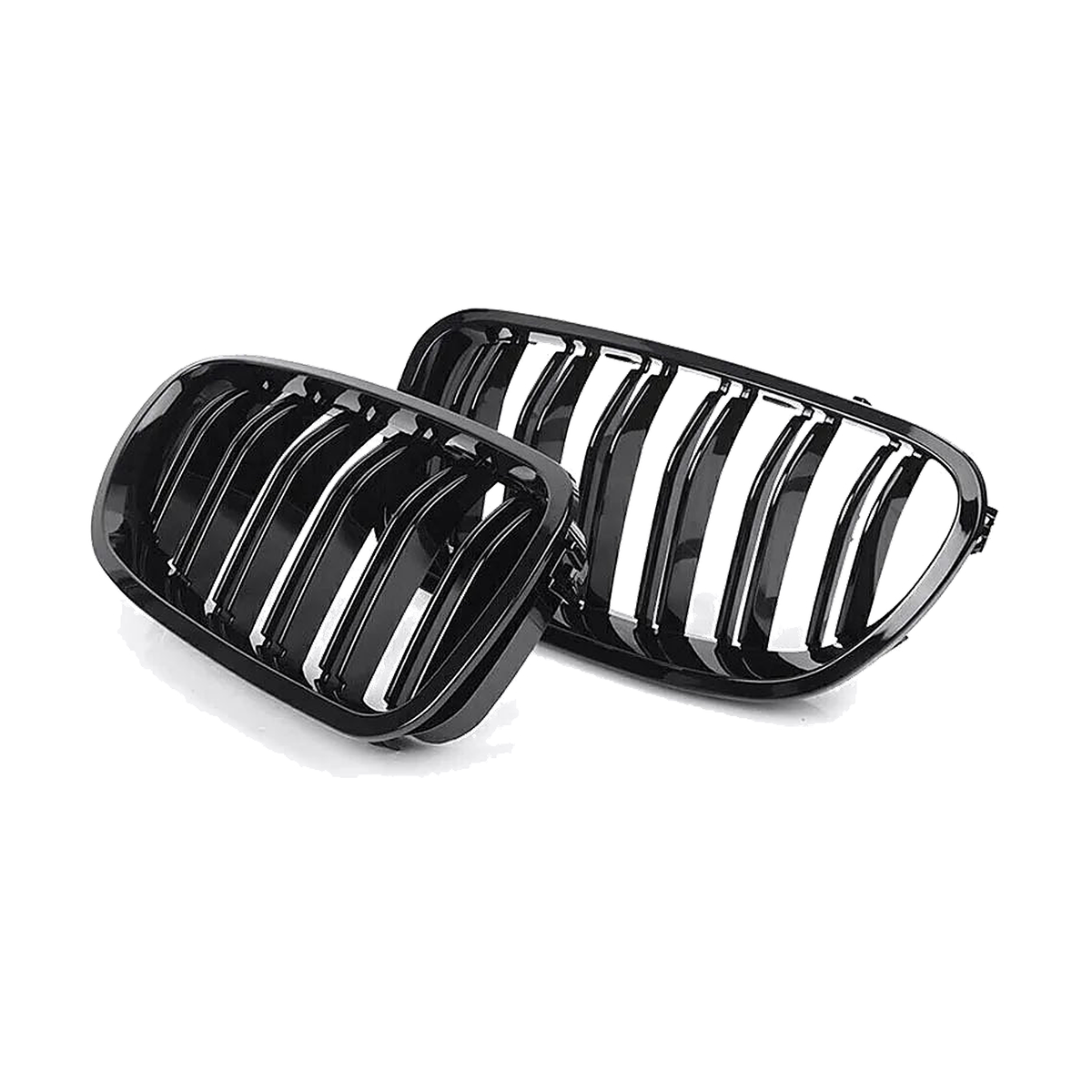 Gloss Black Kidney Grilles for BMW 5 Series F10, F18, view 3