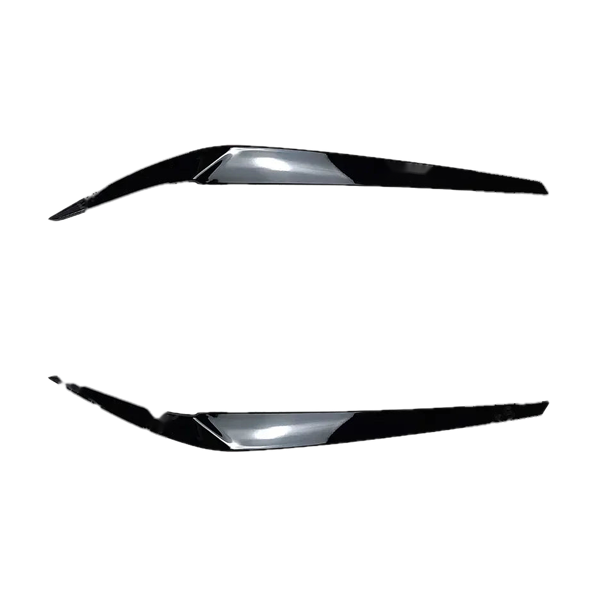 Gloss black headlight eyelid trim set for BMW 5 Series G30, G31, G38, F90 M5 (2017-2021)