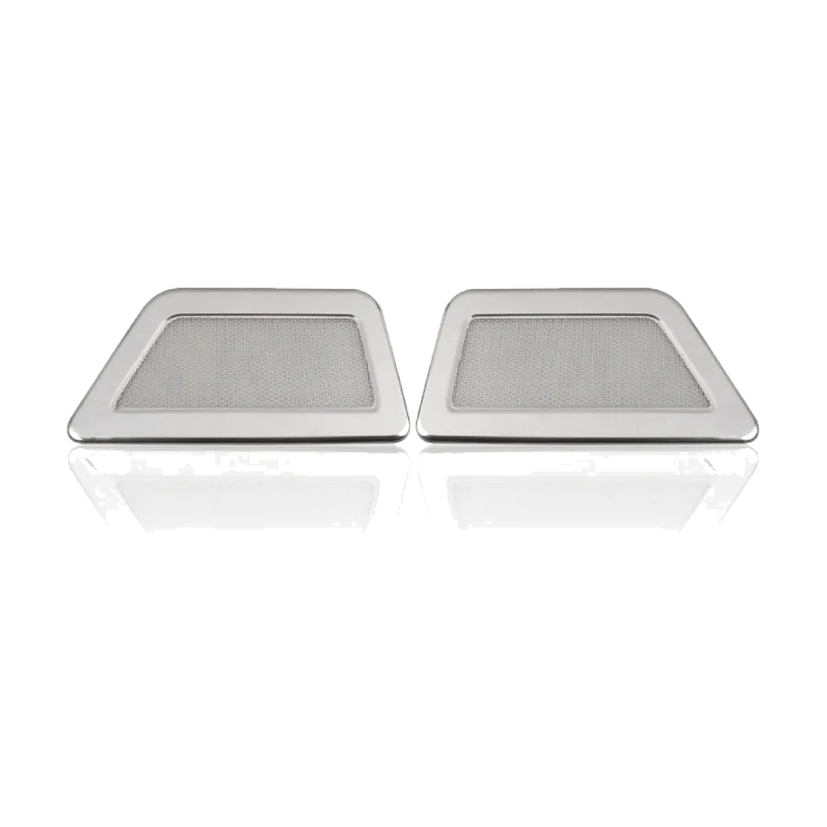 Silver rear seat air vent dust covers, pair, for BMW iX (2022-2025)
