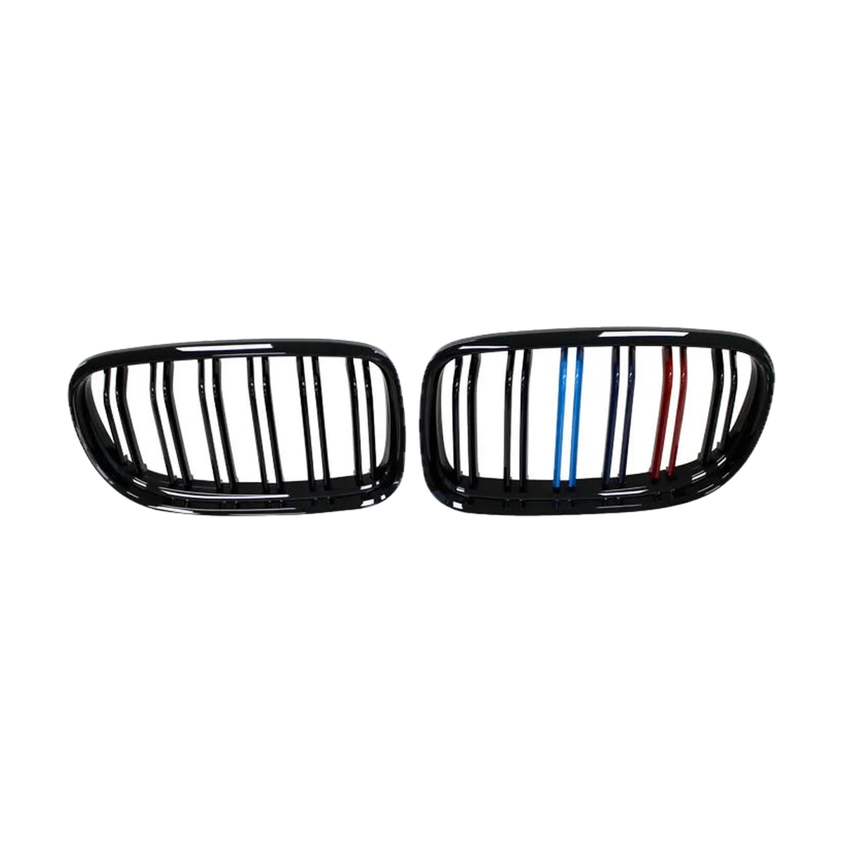 Kidney grille pair with tri-colour slats for BMW E90 / E91 LCI