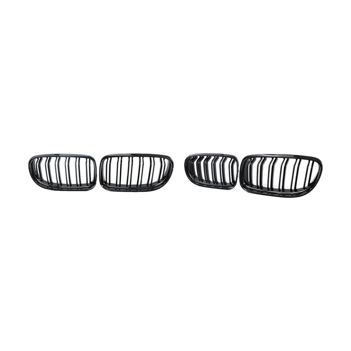 Kidney grille pairs for BMW E90 / E91 LCI, two finishes side by side