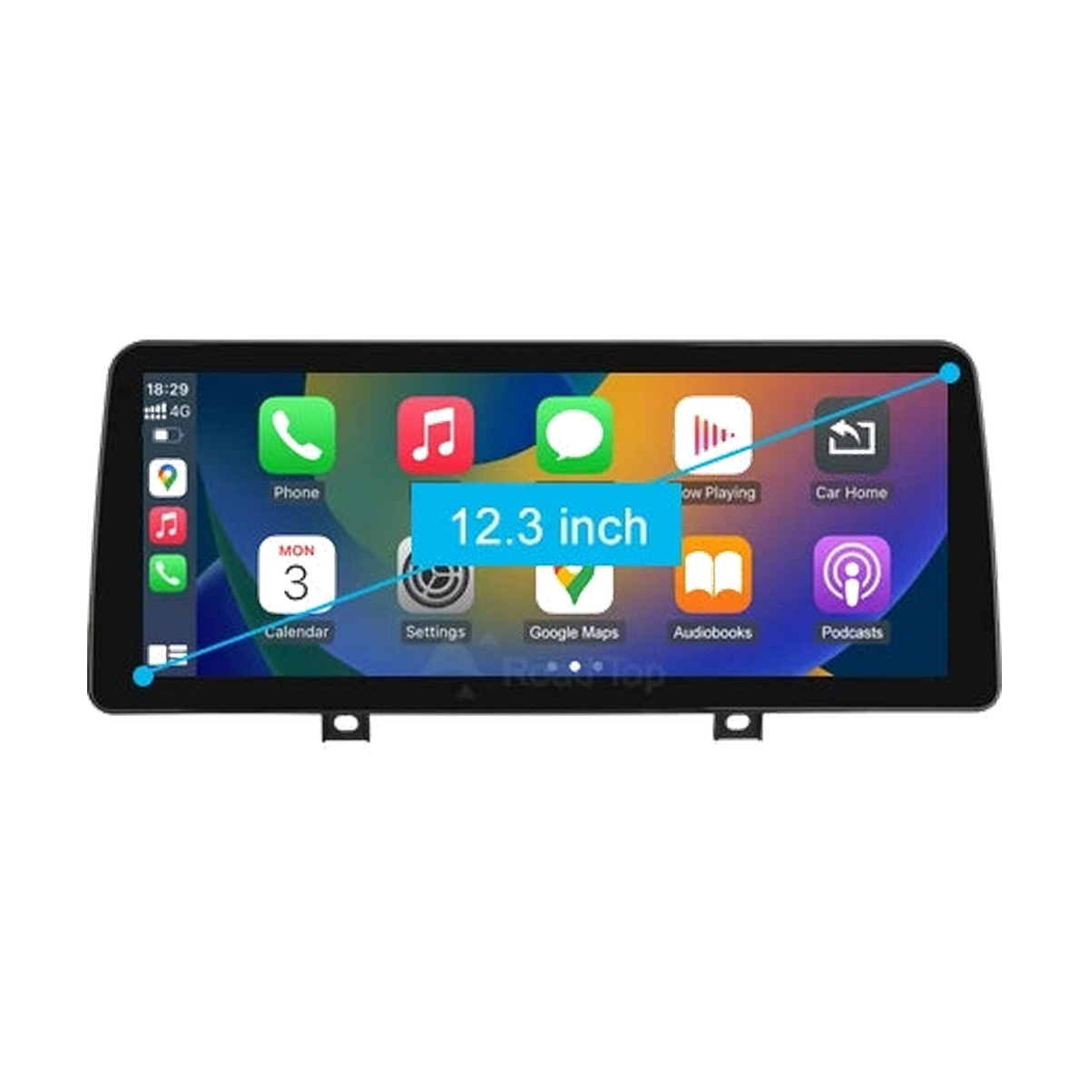 12.3 inch wireless CarPlay screen showing the CarPlay home screen, front view, for BMW F20 / F30 with NBT
