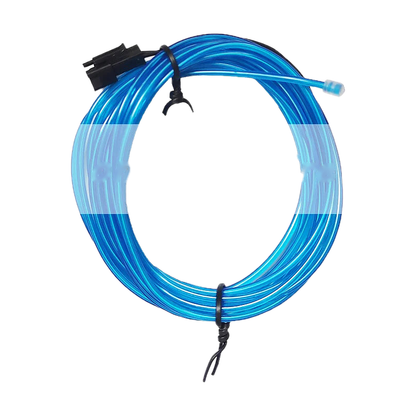 Blue EL wire ambient light strip coil with bare connector, universal fit for BMW