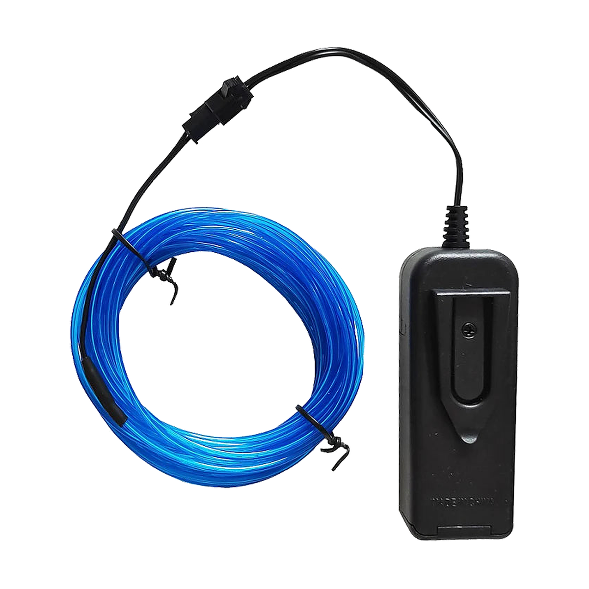 Blue EL wire ambient light strip with AA battery box, universal fit for BMW