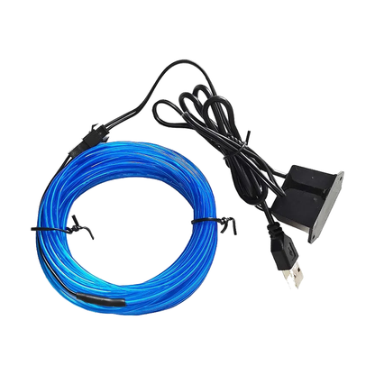 Blue EL wire ambient light strip with USB driver, universal fit for BMW
