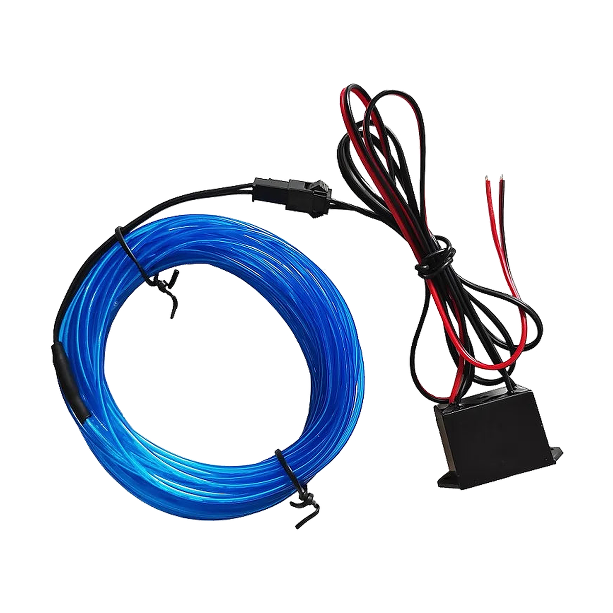 Blue EL wire ambient light strip with wired controller box, universal fit for BMW