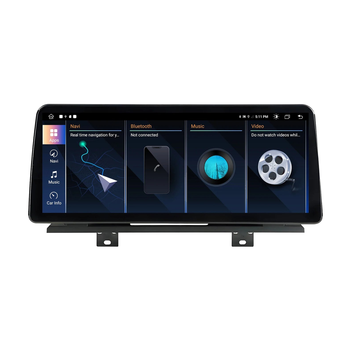 12.3-inch Android head unit, MTK 8259 model, front view of home screen, for BMW X3 G01 / X4 G02 (2018-2022)