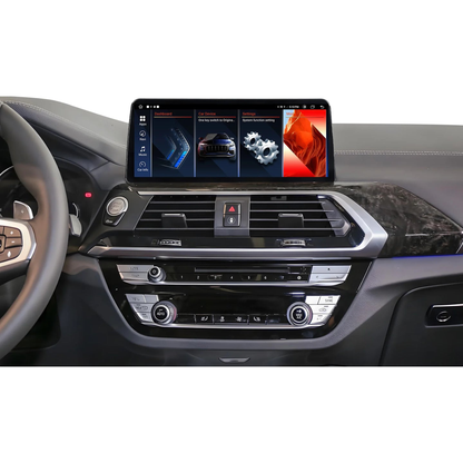 12.3-inch Android head unit fitted in a left-hand drive dashboard, for BMW X3 G01 / X4 G02 (2018-2022)