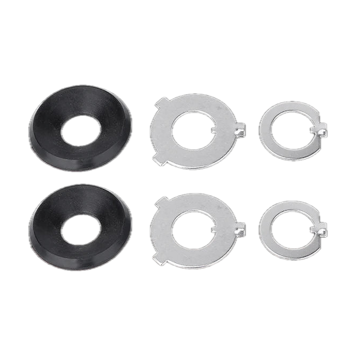 Retention rings and adapter clips included in the kit, for BMW headlight retrofit