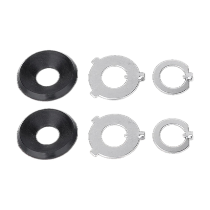 Retention rings and adapter clips included in the kit, for BMW headlight retrofit