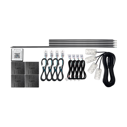 18 piece 64 colour acrylic LED ambient light kit with strips, controller, modules and footwell lamps, universal fit for BMW