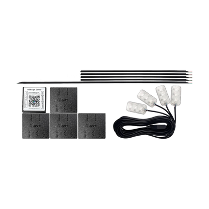 10 piece 64 colour acrylic LED ambient light kit with strips, controller, modules and footwell lamps, universal fit for BMW