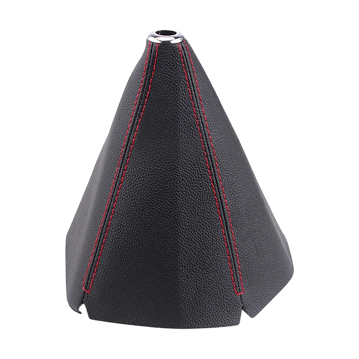 PU leather gear shift boot with red stitching, universal fit for BMW