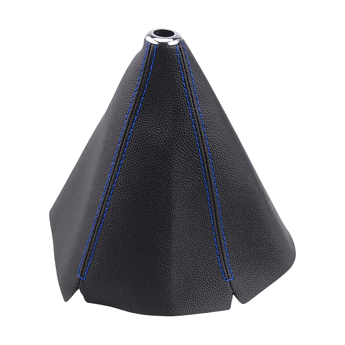 PU leather gear shift boot with blue stitching, universal fit for BMW