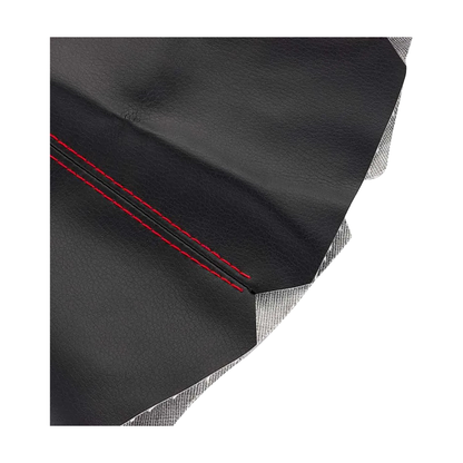 PU leather gear shift boot stitching and edge detail, universal fit for BMW