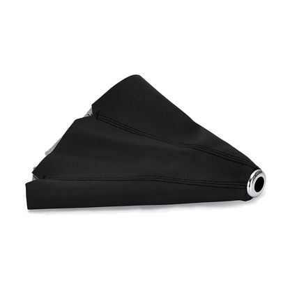 PU leather gear shift boot with black stitching, universal fit for BMW