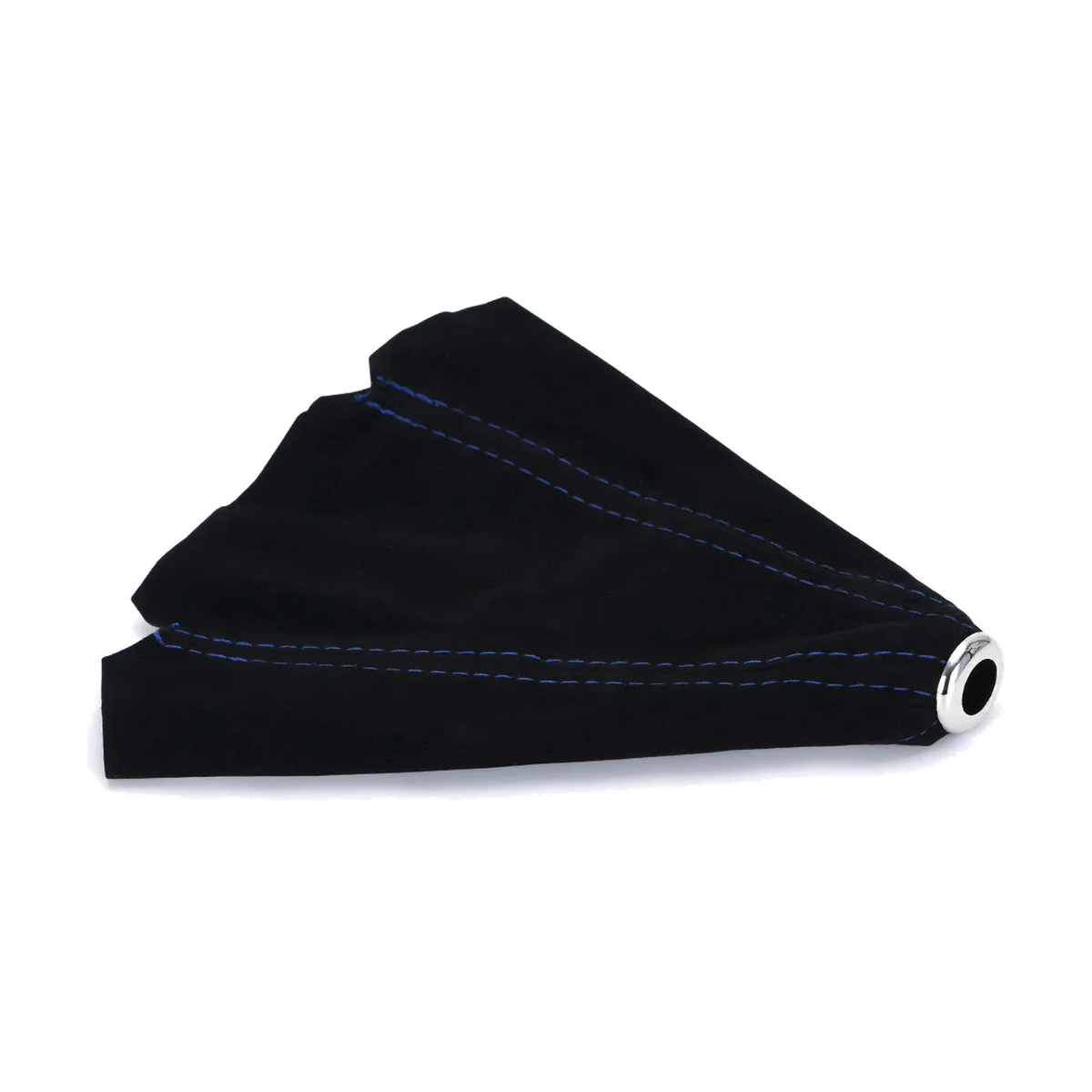 Suede gear shift boot with blue stitching, universal fit for BMW
