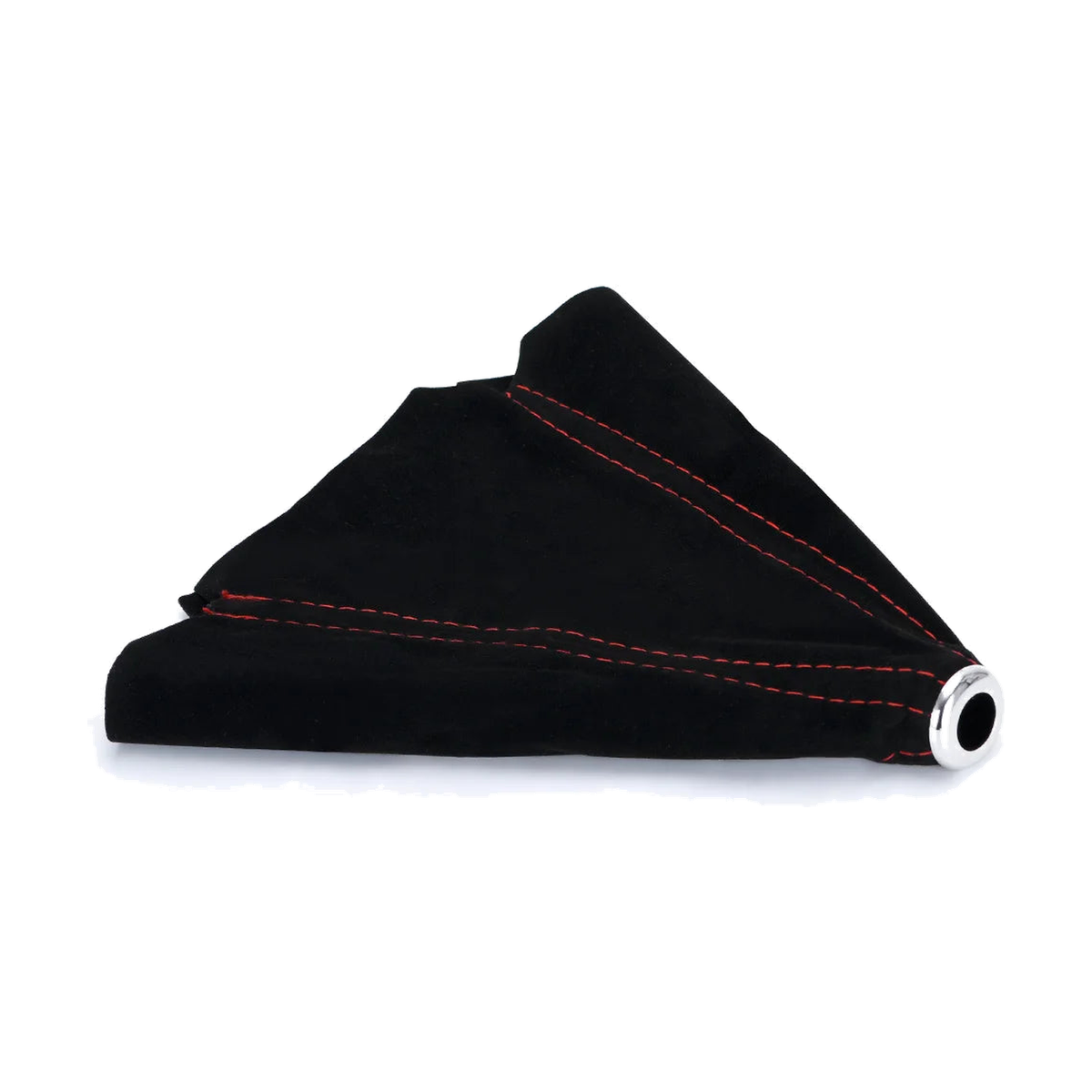 Suede gear shift boot with red stitching, universal fit for BMW