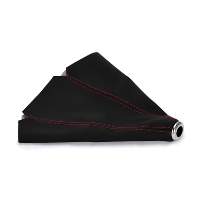 PU leather gear shift boot with red stitching, universal fit for BMW
