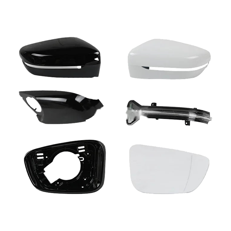 Complete wing mirror cover, glass and turn signal parts kit for BMW 3/5/6/7/8 Series G20, G30, G11, G15