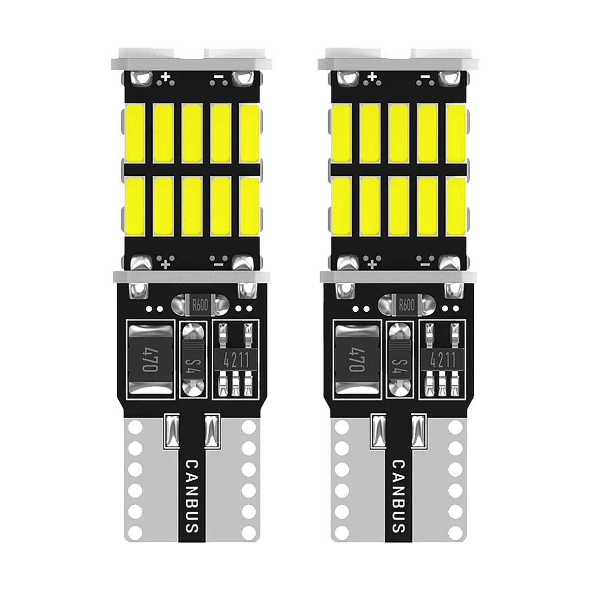 T10 W5W CANbus LED bulbs, pack of 2, for BMW E46, E90, E39, F10, F20