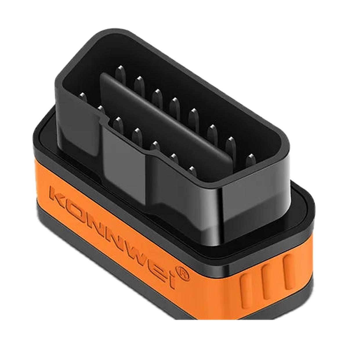 Orange Konnwei KW901 Bluetooth 5.0 OBD2 scanner, OBD2 connector pins detail, for BMW