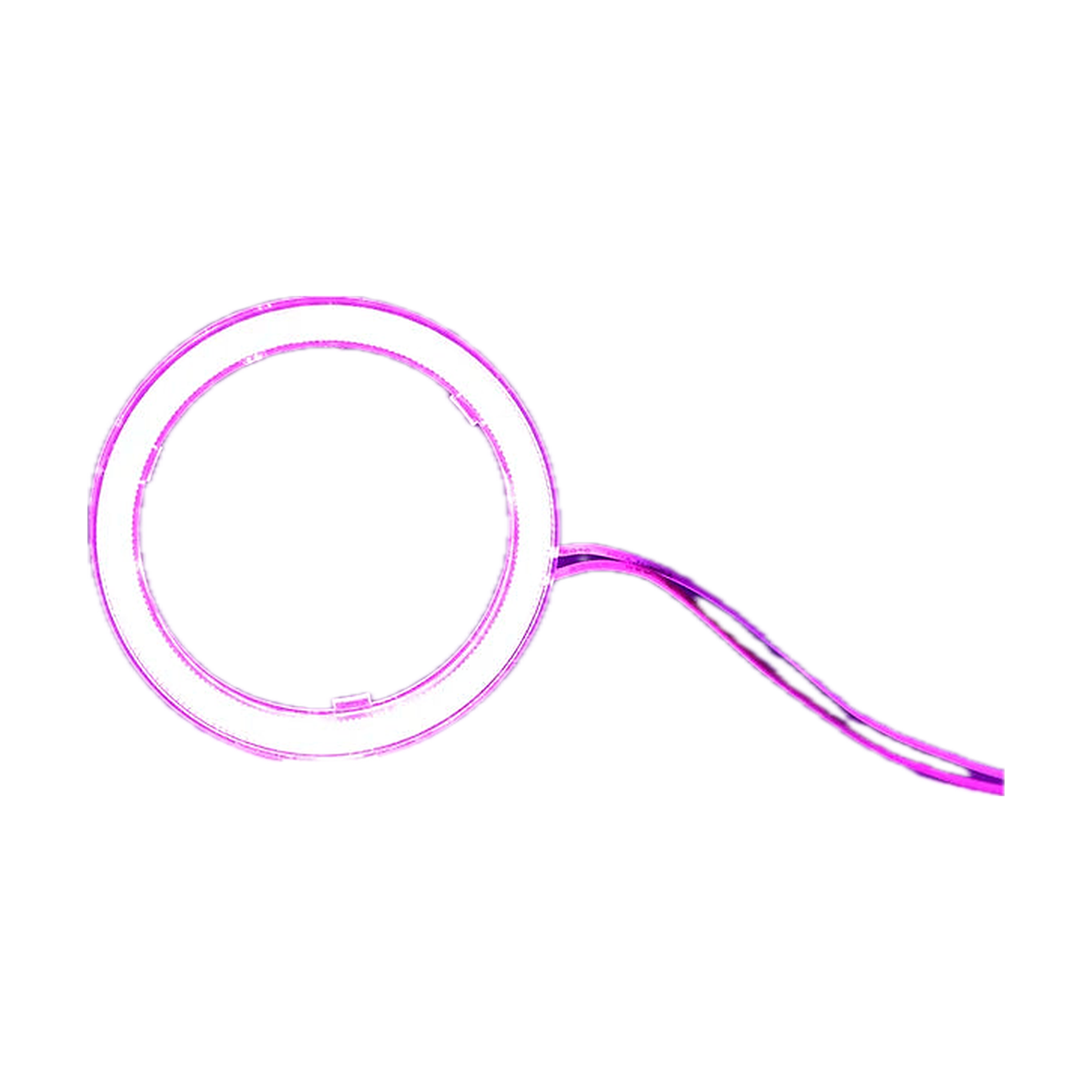 Pink COB LED halo ring, lit, with lead wires, universal fit for BMW