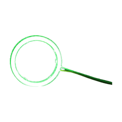 Green COB LED halo ring, lit, with lead wires, universal fit for BMW
