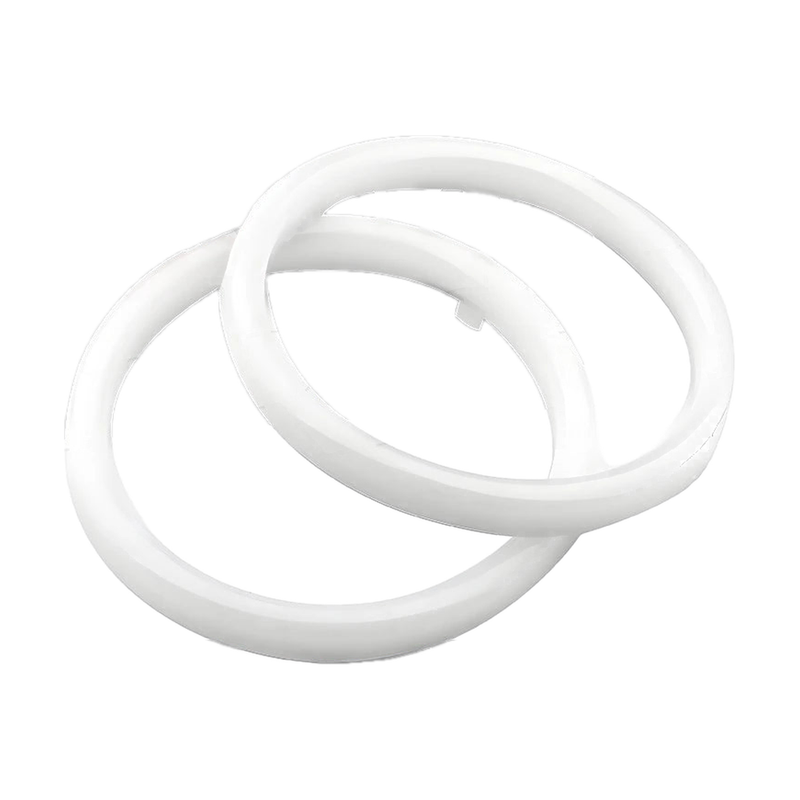 Pair of switchback white and amber LED halo rings with white diffuser covers, universal fit for BMW