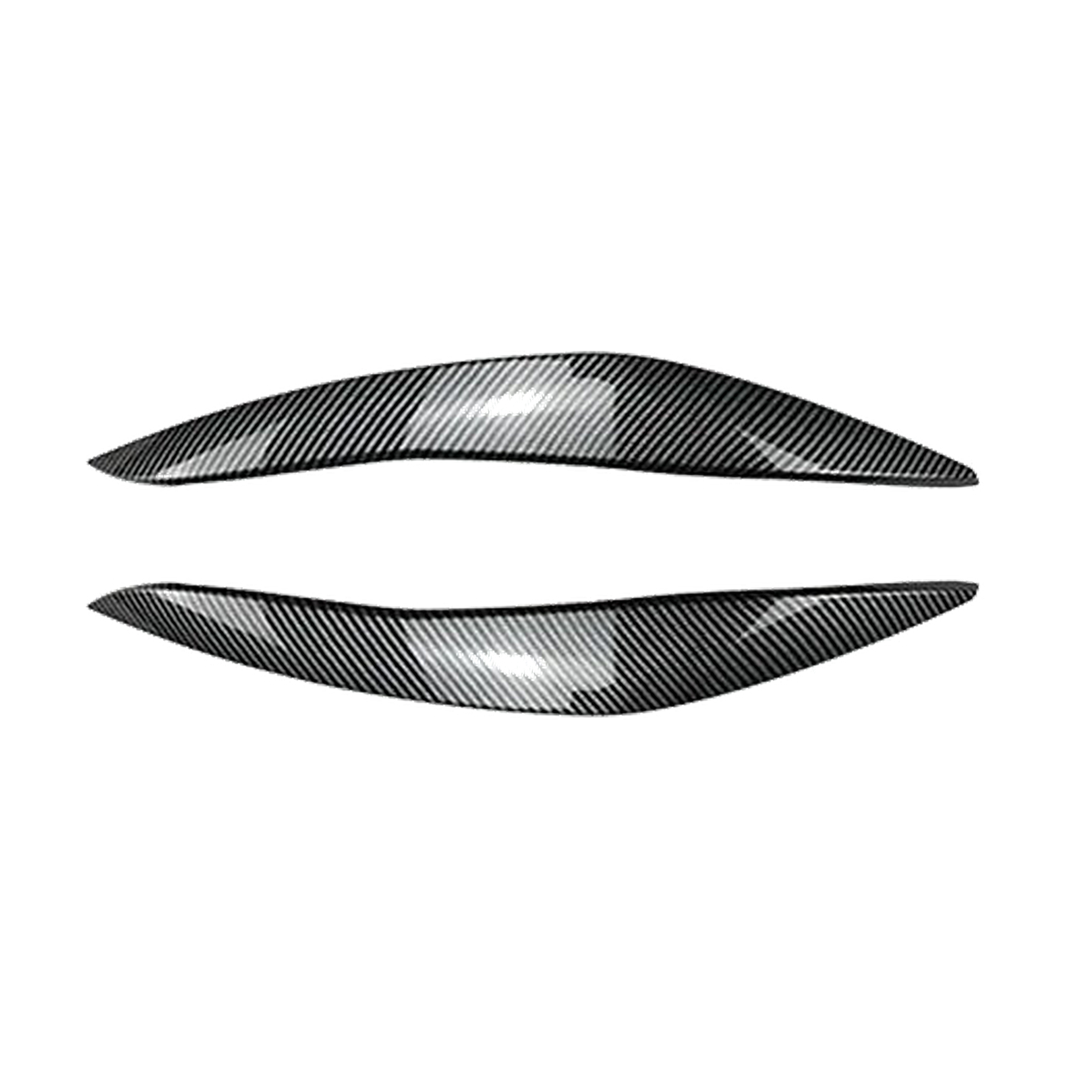 Carbon fiber look headlight eyelid trim pair, full eyelid style, for BMW 5 Series F10 / F11 Pre-LCI