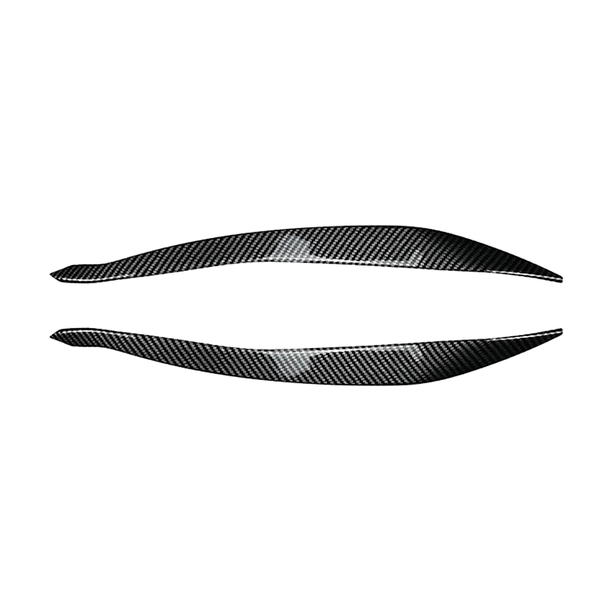 Carbon fiber look headlight eyelid trim pair, slim eyebrow style, for BMW 5 Series F10 / F11 LCI