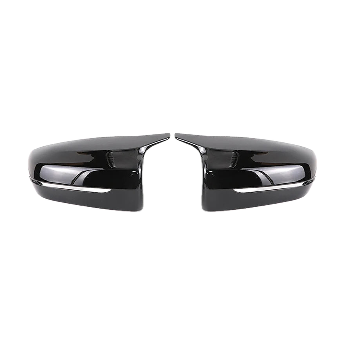Gloss black mirror caps pair for BMW G20 / G22 / G30 / G11 / G15, front view