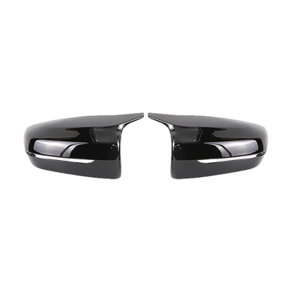 Gloss black mirror caps pair for BMW G20 / G22 / G30 / G11 / G15, front view